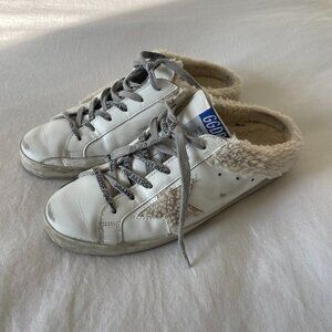 GOLDEN GOOSE SHEARLING SLIP-ON SNEAKERS | Size 40